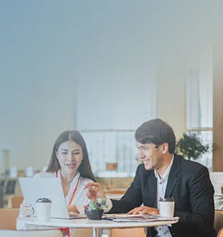 man is helping out his client to do investment in different sector