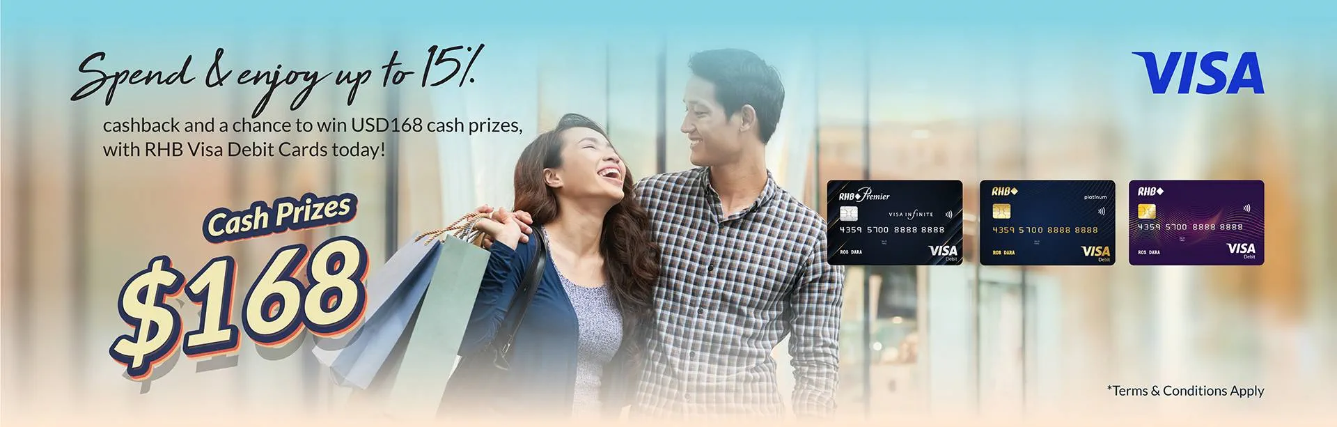 Visa Debit Card Cashback USD168