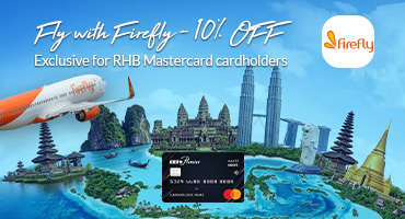 Fly with Firefly and enjoy 10% off with your RHB Mastercard Debit Card!
