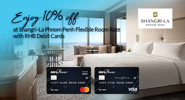 Enjoy 10% off at Shangri-La Flexible Room Rate with RHB Debit Cards.
